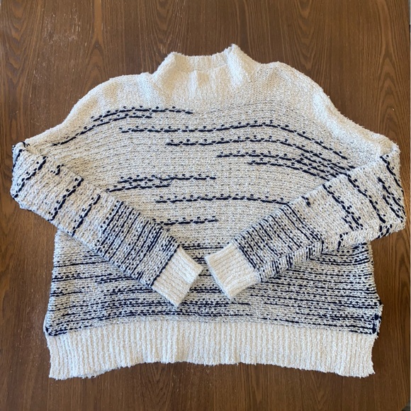 Knox Rose Cream Mock-Neck Drop-Shoulder Knit Sweater - Picture 3 of 3